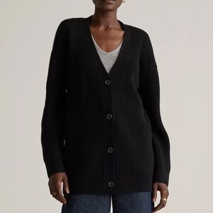 QUINCE Mongolian Cashmere Oversized Fisherman Cardigan Sz L NWT $140!!